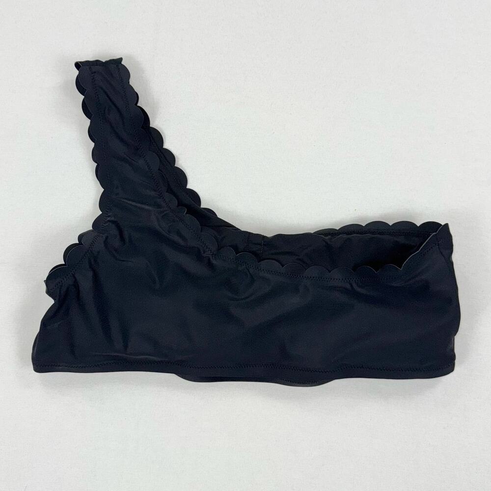 J Crew Factory Womens Scalloped One Shoulder Bikini Top XL Black - Picture 5 of 9